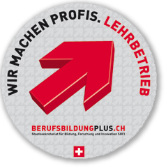Logo Wir machen Profis Lehrbetrieb Berufsbildung Plus Schweiz